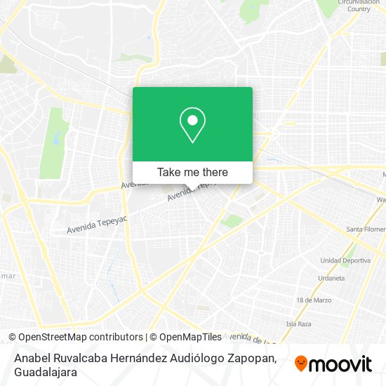 Anabel Ruvalcaba Hernández Audiólogo Zapopan map