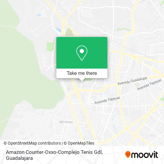 Mapa de Amazon Counter-Oxxo-Complejo Tenis Gdl