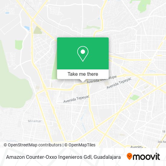 Amazon Counter-Oxxo Ingenieros Gdl map