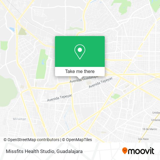 Mapa de Missfits Health Studio