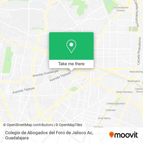 Colegio de Abogados del Foro de Jalisco Ac map