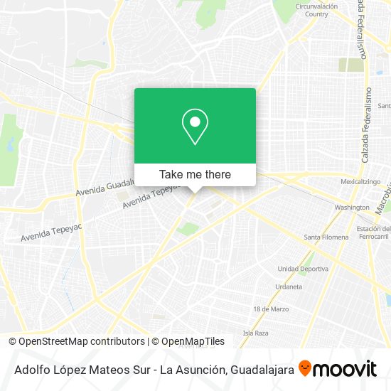 Adolfo López Mateos Sur - La Asunción map