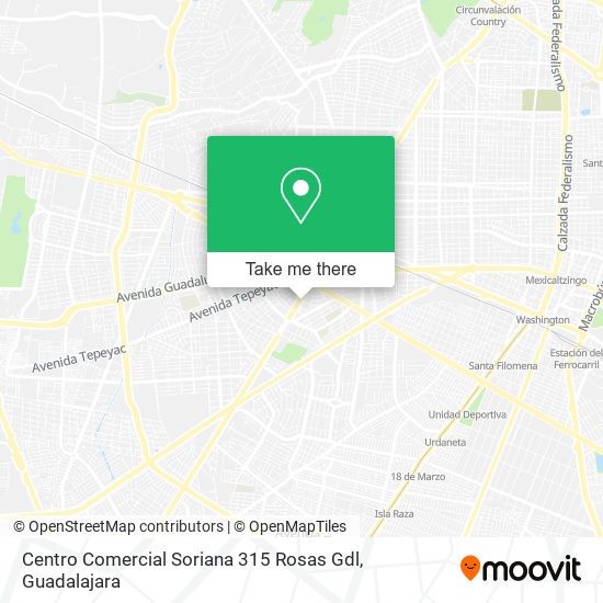 Mapa de Centro Comercial Soriana 315 Rosas Gdl