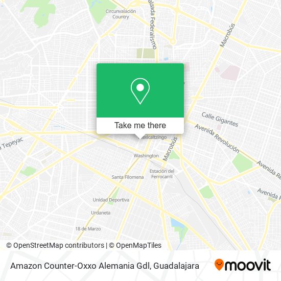 Mapa de Amazon Counter-Oxxo Alemania Gdl