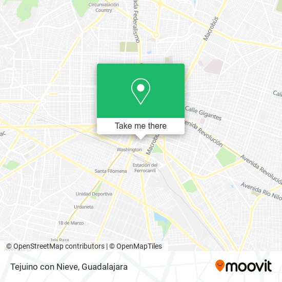 Mapa de Tejuino con Nieve