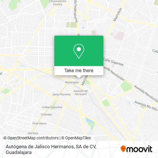 Mapa de Autógena de Jalisco Hermanos, SA de CV