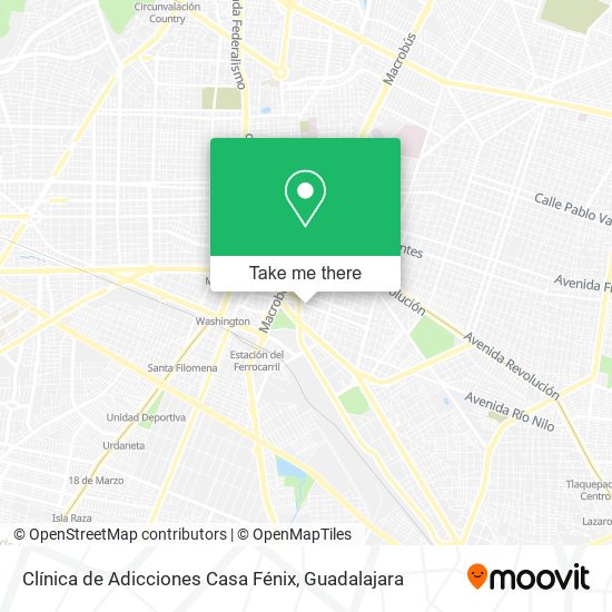 Mapa de Clínica de Adicciones Casa Fénix