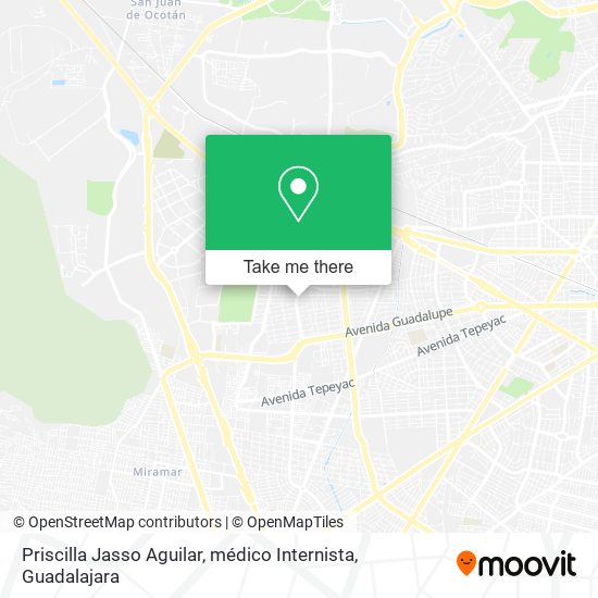 Mapa de Priscilla Jasso Aguilar, médico Internista