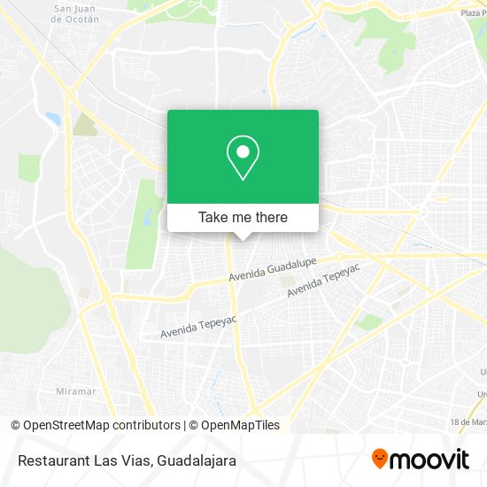 Restaurant Las Vias map