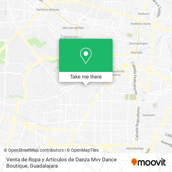 Mapa de Venta de Ropa y Artículos de Danza Mvv Dance Boutique