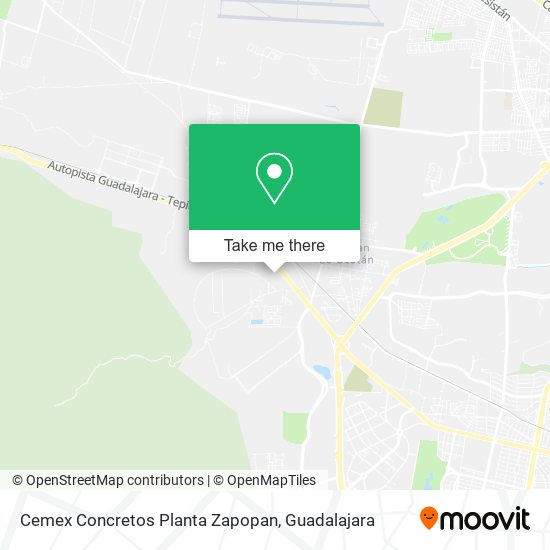 Mapa de Cemex Concretos Planta Zapopan