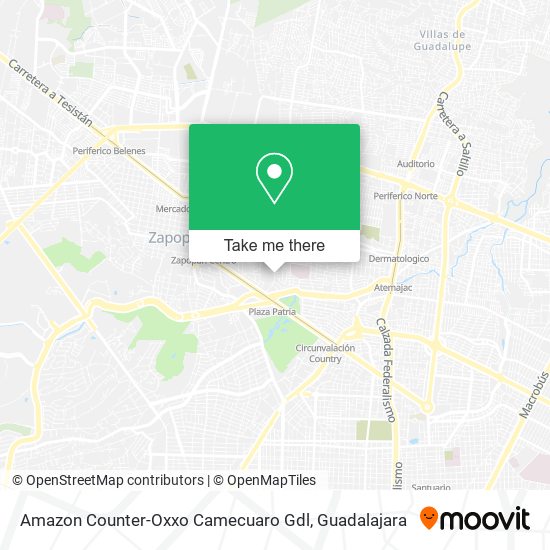 Mapa de Amazon Counter-Oxxo Camecuaro Gdl