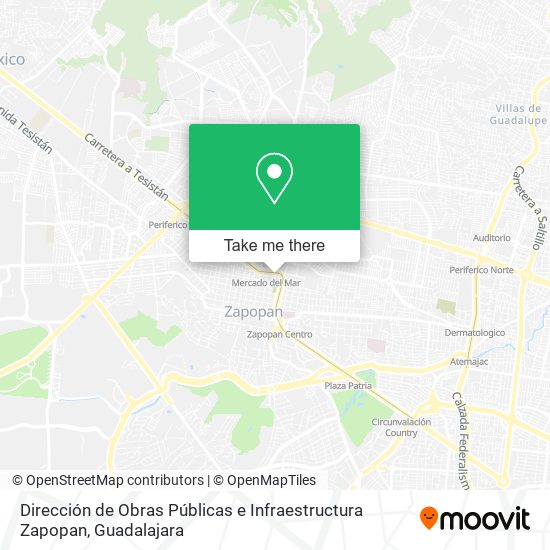 Dirección de Obras Públicas e Infraestructura Zapopan map