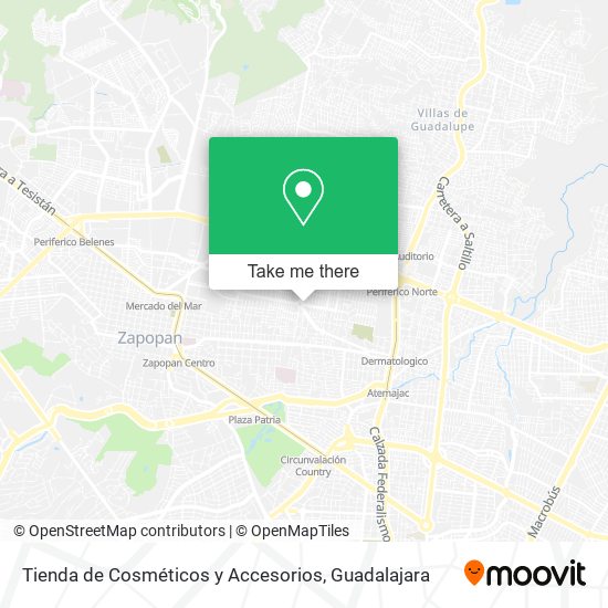 Mapa de Tienda de Cosméticos y Accesorios