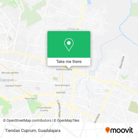 Tiendas Cuprum map