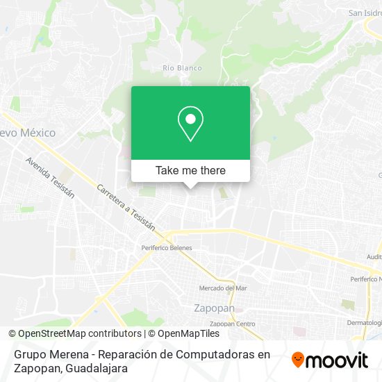 Mapa de Grupo Merena - Reparación de Computadoras en Zapopan