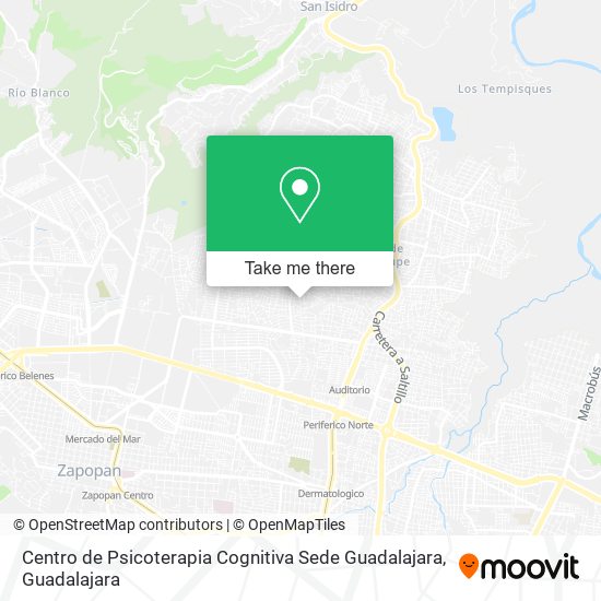 Mapa de Centro de Psicoterapia Cognitiva Sede Guadalajara
