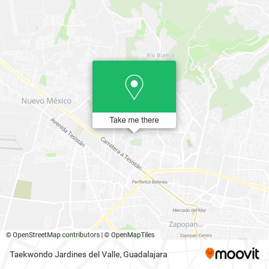 Mapa de Taekwondo Jardines del Valle