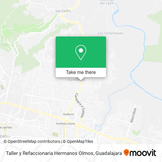 Mapa de Taller y Refaccionaria Hermanos Olmos