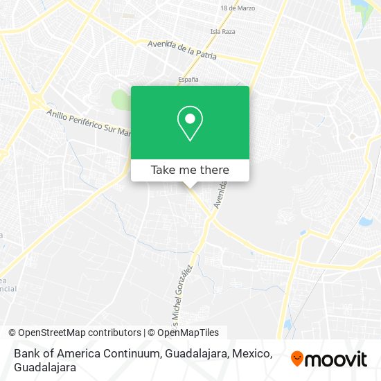 Bank of America Continuum, Guadalajara, Mexico map