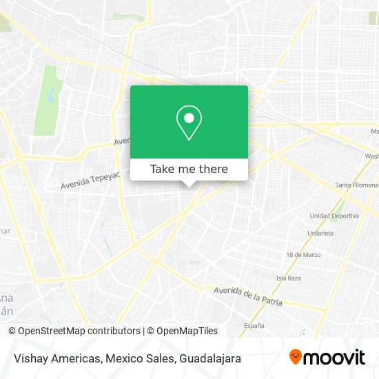 Mapa de Vishay Americas, Mexico Sales