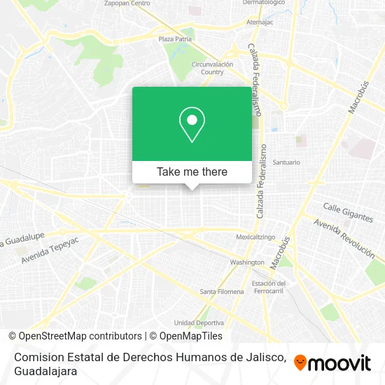 Mapa de Comision Estatal de Derechos Humanos de Jalisco