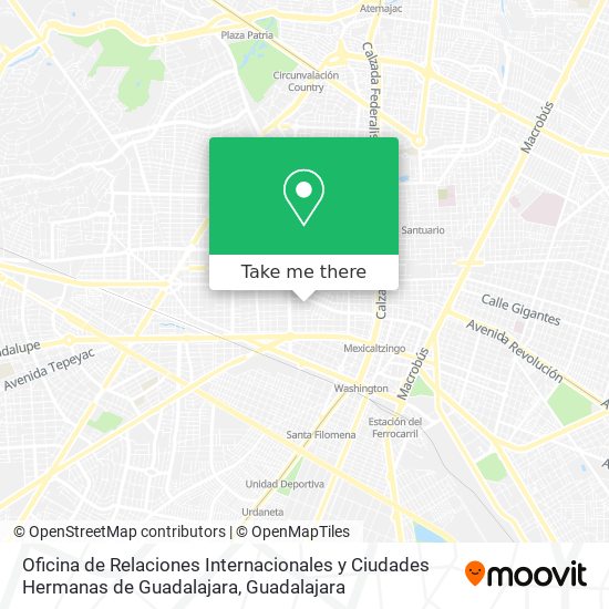 Oficina de Relaciones Internacionales y Ciudades Hermanas de Guadalajara map