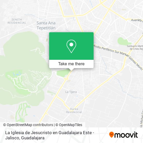Mapa de La Iglesia de Jesucristo en Guadalajara Este - Jalisco