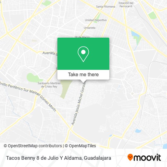 Tacos Benny 8 de Julio Y Aldama map