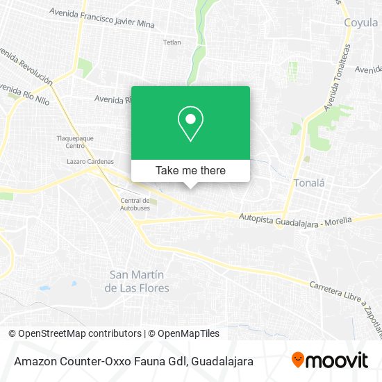 Amazon Counter-Oxxo Fauna Gdl map