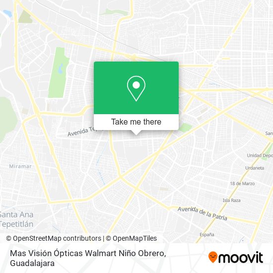 Mas Visión Ópticas Walmart Niño Obrero map