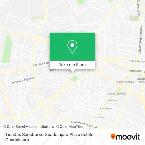 Mapa de Tiendas Sansborns Guadalajara Plaza del Sol