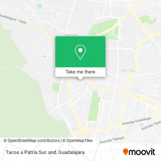 Tacos a Patria Suc and map