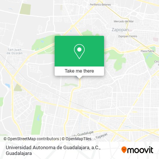 Universidad Autonoma de Guadalajara, a.C. map