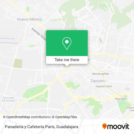 Mapa de Panadería y Cafetería París