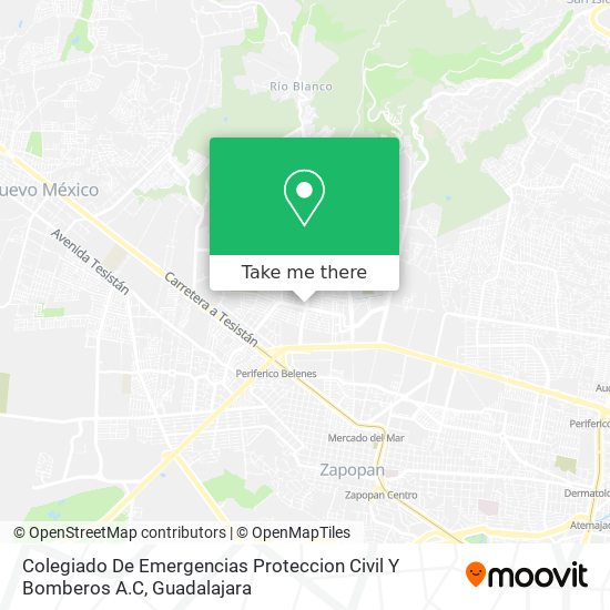 Mapa de Colegiado De Emergencias Proteccion Civil Y Bomberos A.C