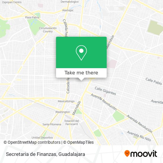 Secretaria de Finanzas map