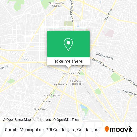 Comite Municipal del PRI Guadalajara map