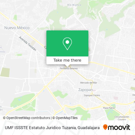 UMF ISSSTE Estatuto Juridico Tuzania map