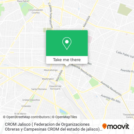 CROM Jalisco ( Federacion de Organizaciones Obreras y Campesinas CROM del estado de jalisco) map