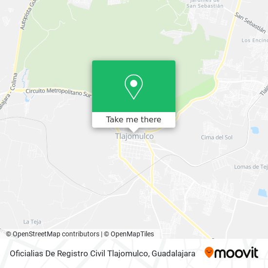 Oficialias De Registro Civil Tlajomulco map