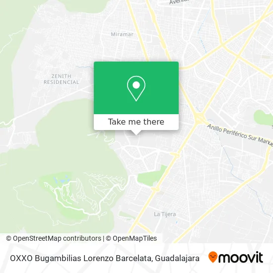OXXO Bugambilias Lorenzo Barcelata map