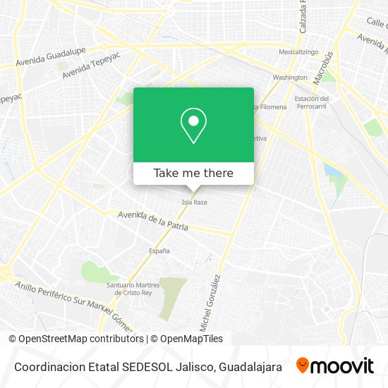 Coordinacion Etatal SEDESOL Jalisco map