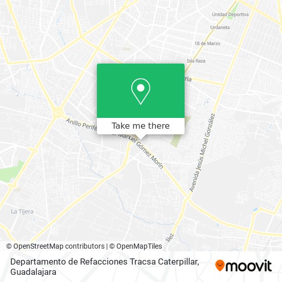 Mapa de Departamento de  Refacciones Tracsa Caterpillar
