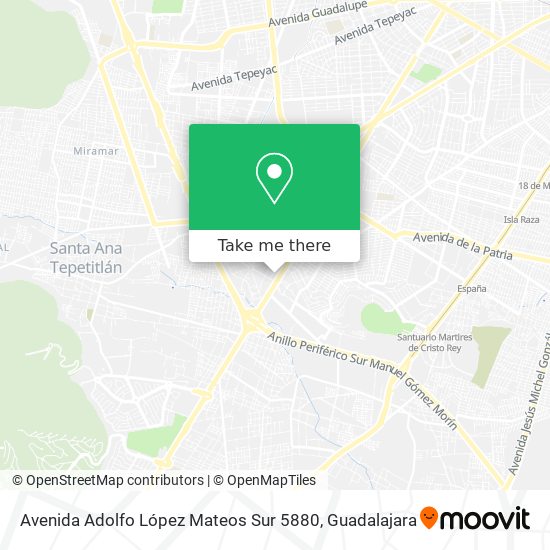 Mapa de Avenida Adolfo López Mateos Sur 5880