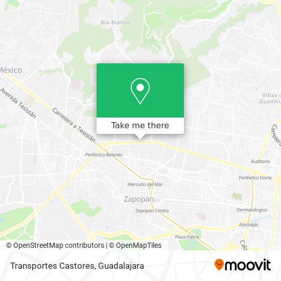 Transportes Castores map