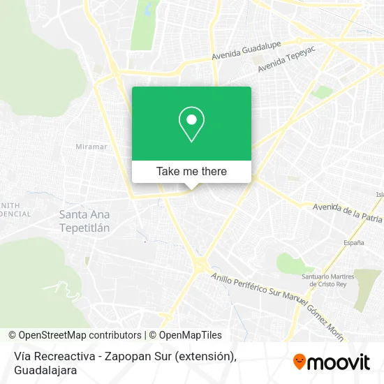 Vía Recreactiva - Zapopan Sur (extensión) map