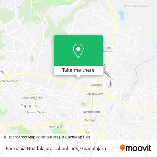 Farmacia Guadalajara Tabachines map