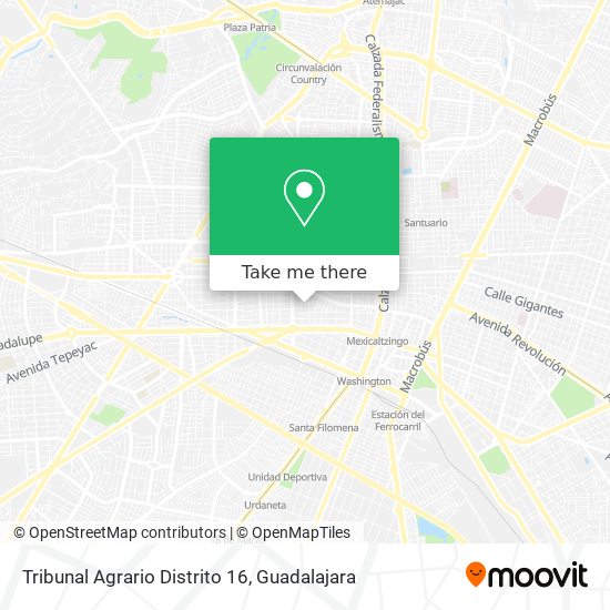 Tribunal Agrario Distrito 16 map