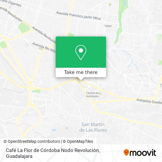 Mapa de Café La Flor de Córdoba Nodo Revolución